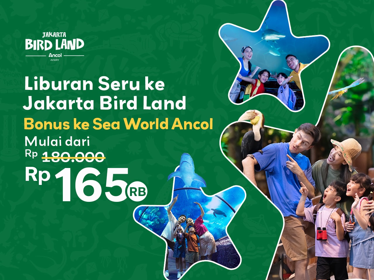 Main ke Jakarta Bird Land bonus Sea World Ancol mulai Rp165rb